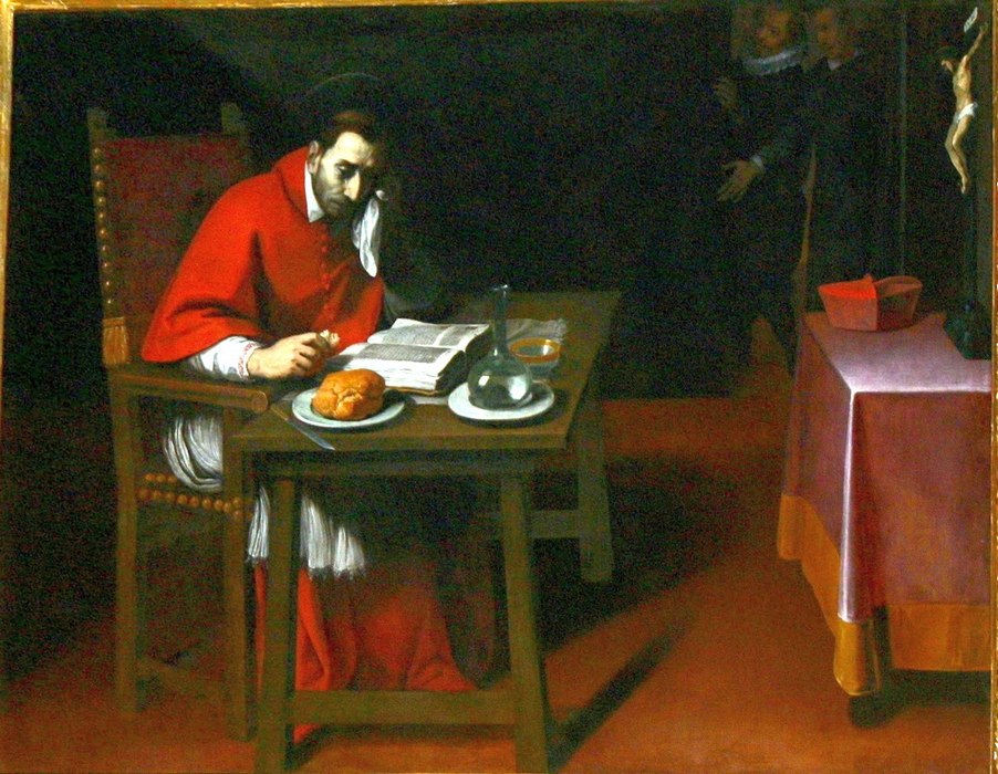Carolus Borromeus vast (schilderij van Daniele Crespi).